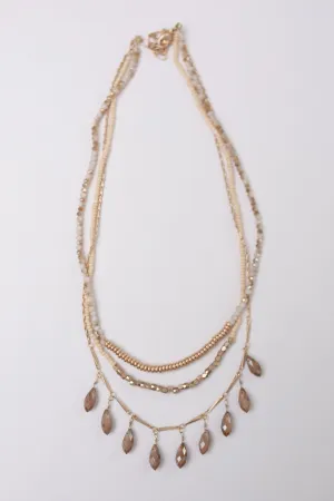 Droplets Of Crystal Layered Necklace