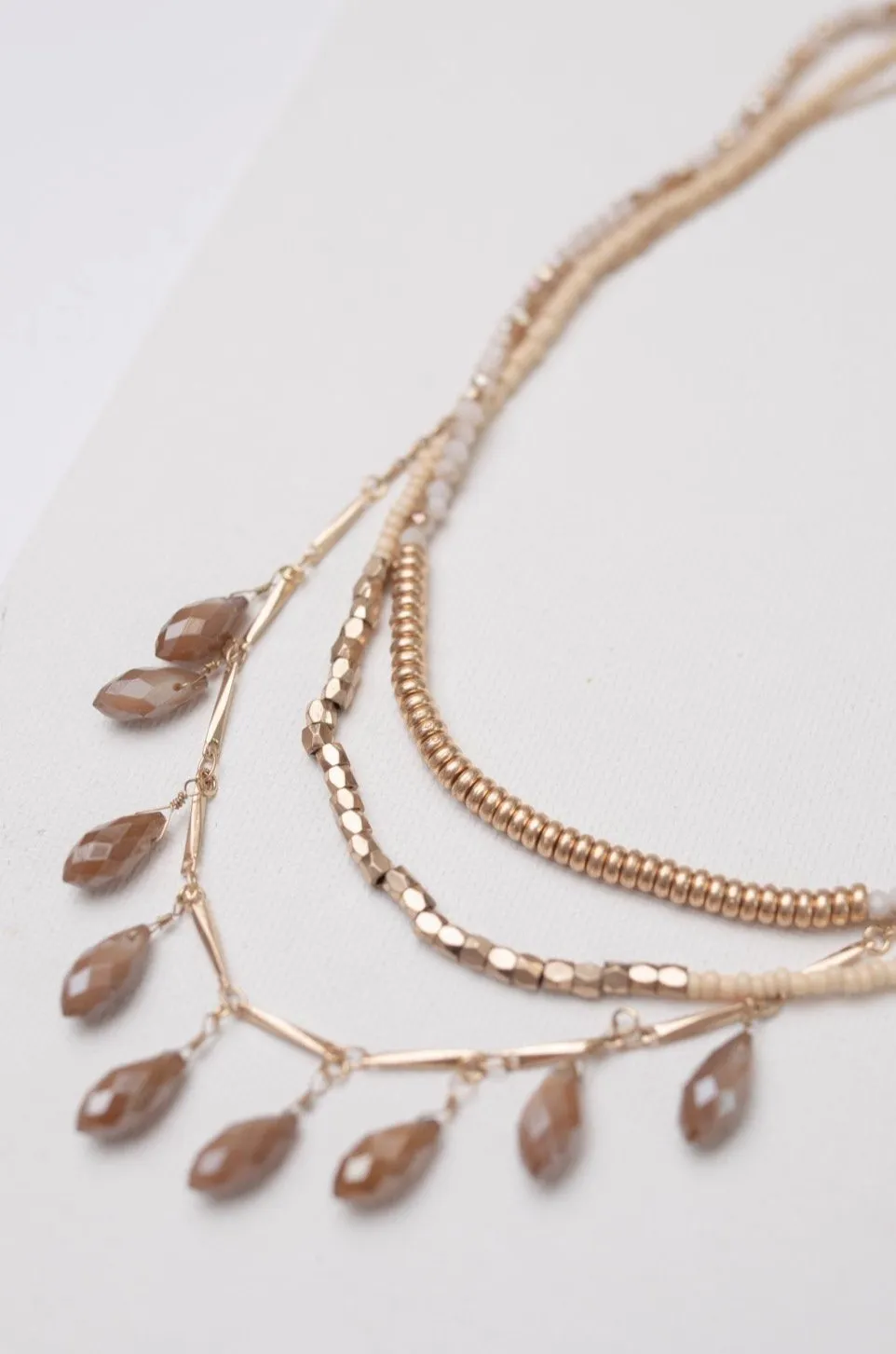 Droplets Of Crystal Layered Necklace