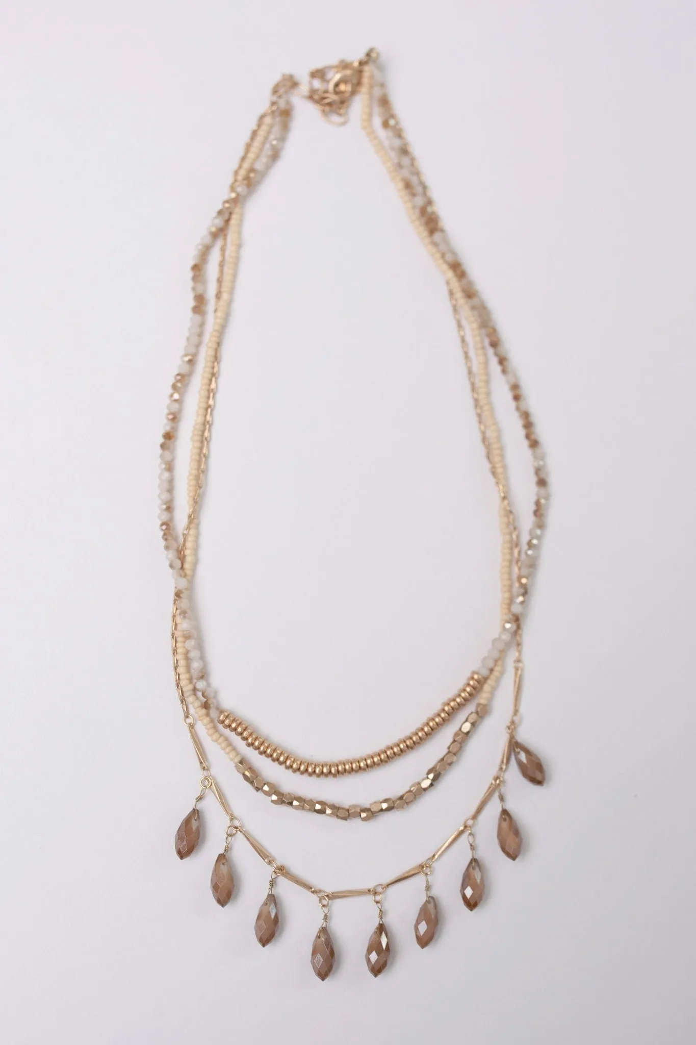 Droplets Of Crystal Layered Necklace