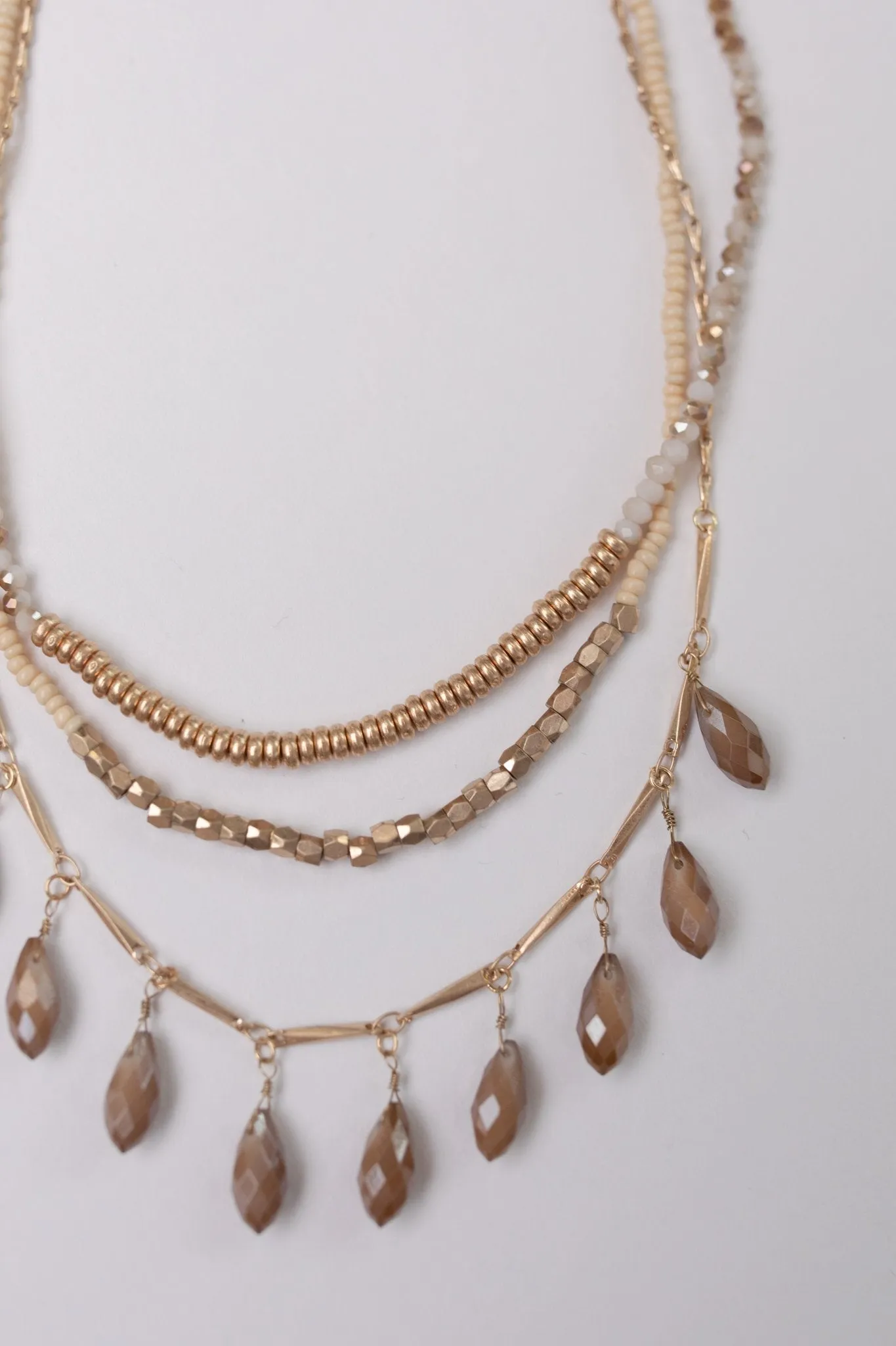 Droplets Of Crystal Layered Necklace