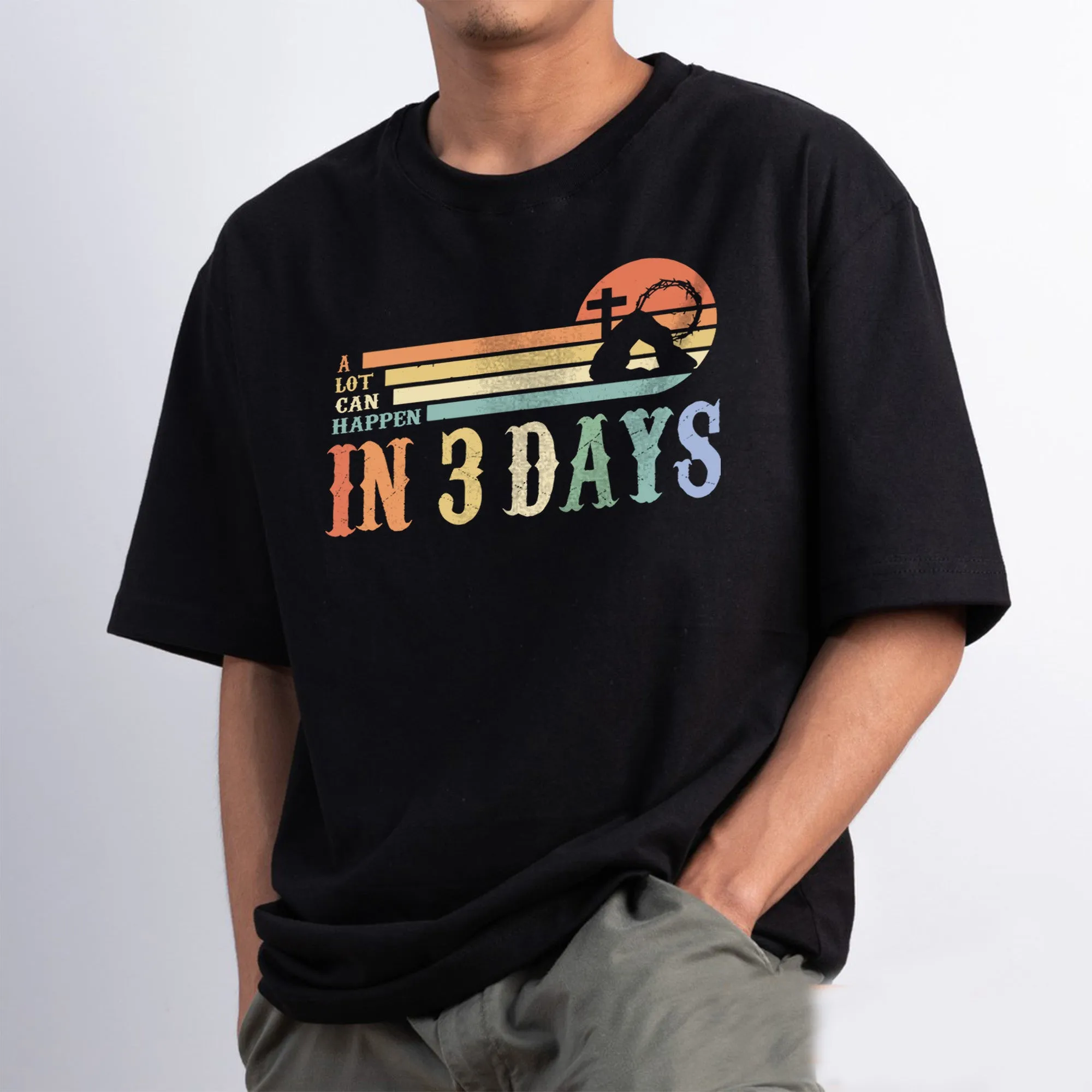 Easter Shirt, He is Risen Shirt, Vintage Easter Shirt, Shirt for Easter, Good Friday T-Shirt, A Lot Can Happen in 3 Days Shirt, Easter Gift