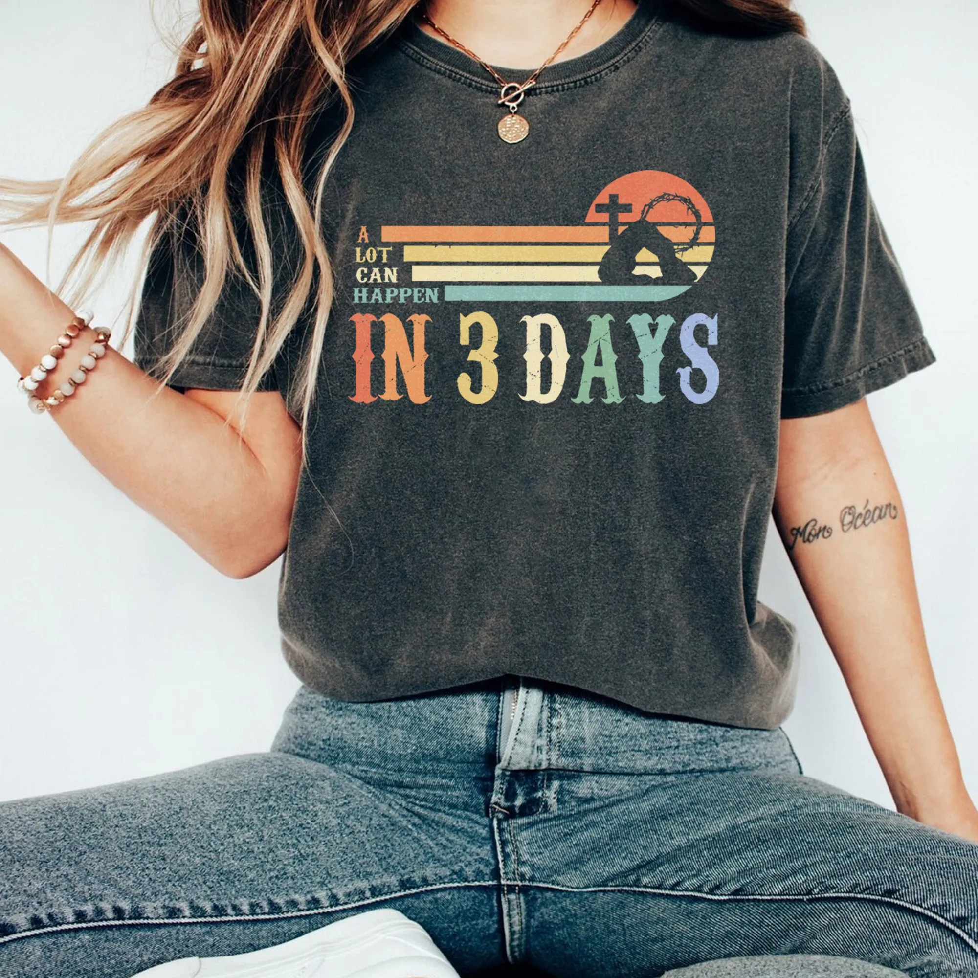 Easter Shirt, He is Risen Shirt, Vintage Easter Shirt, Shirt for Easter, Good Friday T-Shirt, A Lot Can Happen in 3 Days Shirt, Easter Gift