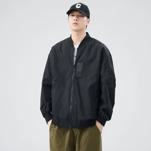 Easy-to-clean Hooded Varsity Jacket for Men with Zip-up Closure