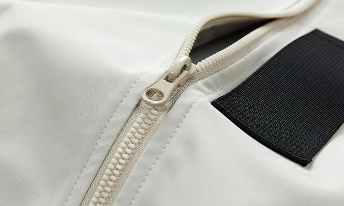 Easy-to-clean Hooded Varsity Jacket for Men with Zip-up Closure