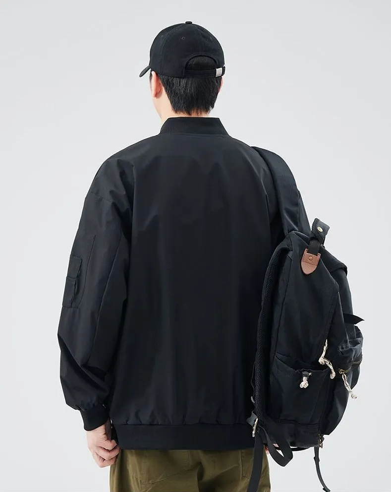 Easy-to-clean Hooded Varsity Jacket for Men with Zip-up Closure