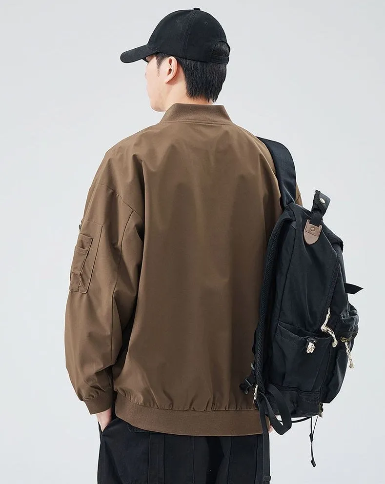 Easy-to-clean Hooded Varsity Jacket for Men with Zip-up Closure