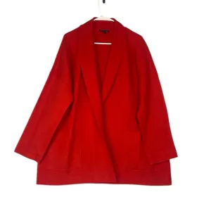 Eileen Fisher 100% wool open front cardigan bold warm cozy boho natural oversize