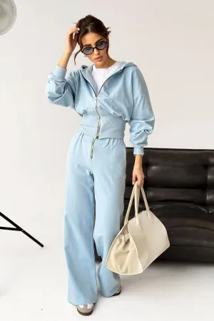 Elegant Classic Fit Blouse Pants Set