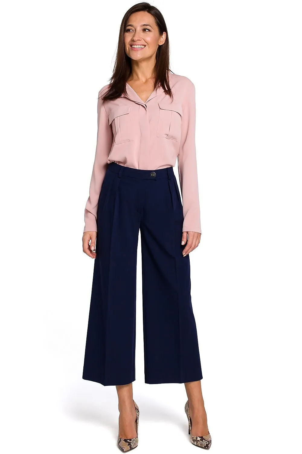 Elegant High-Waist Culottes Trousers