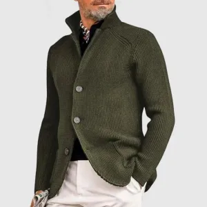 Elegant men's button-front cardigan