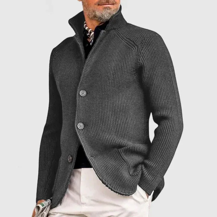 Elegant men's button-front cardigan