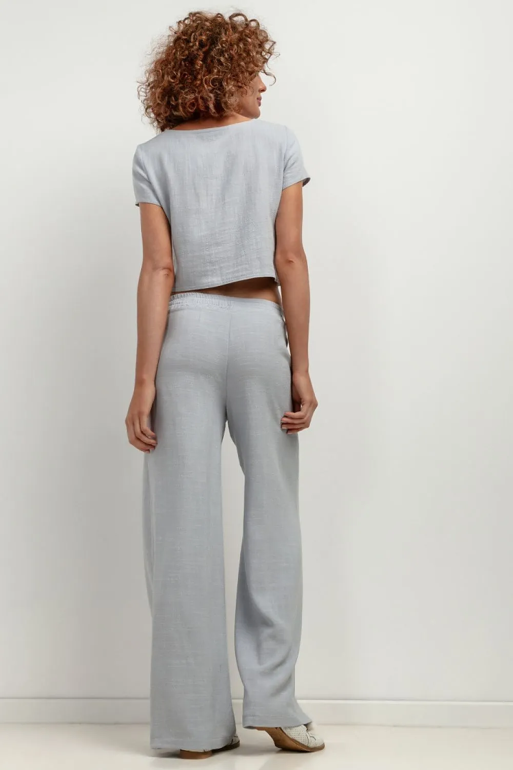 Elegant Wide Leg Linen Trousers