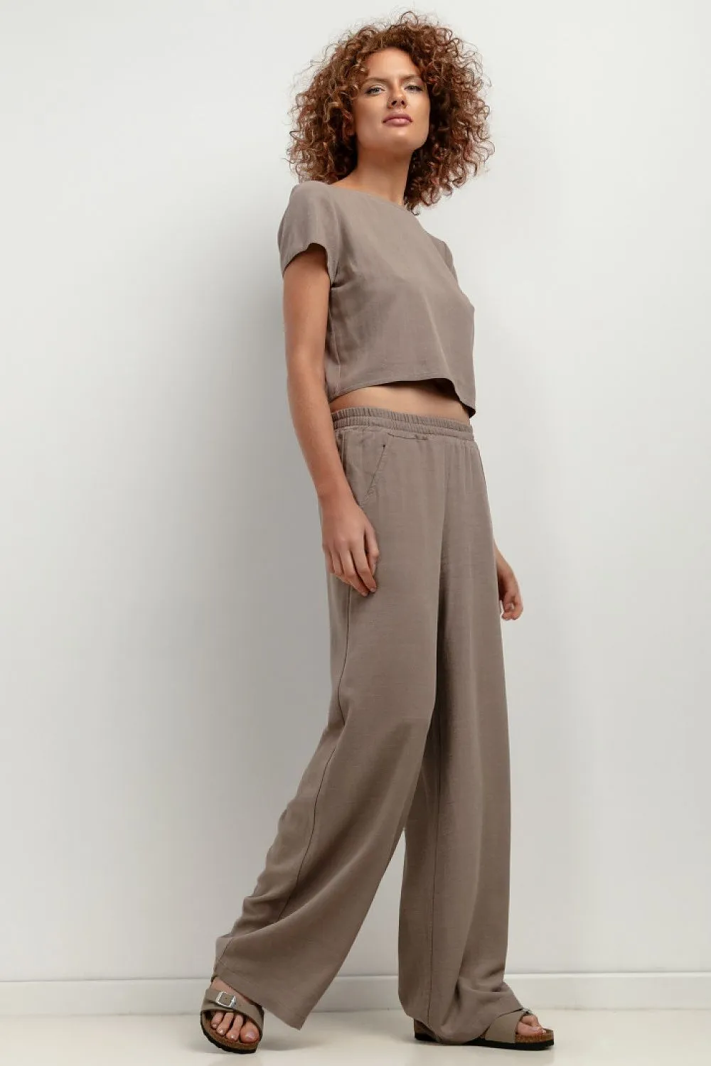 Elegant Wide Leg Linen Trousers