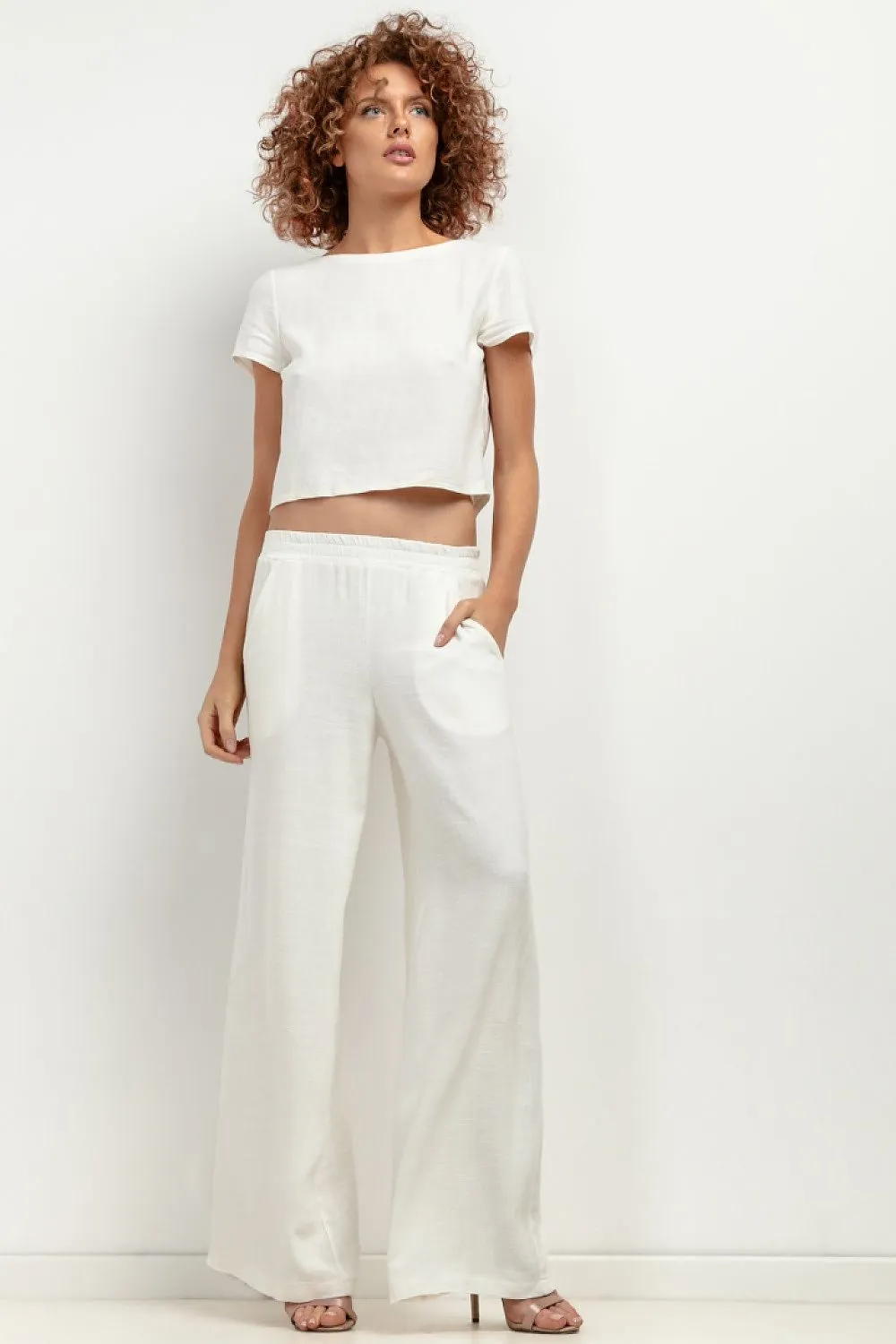 Elegant Wide Leg Linen Trousers