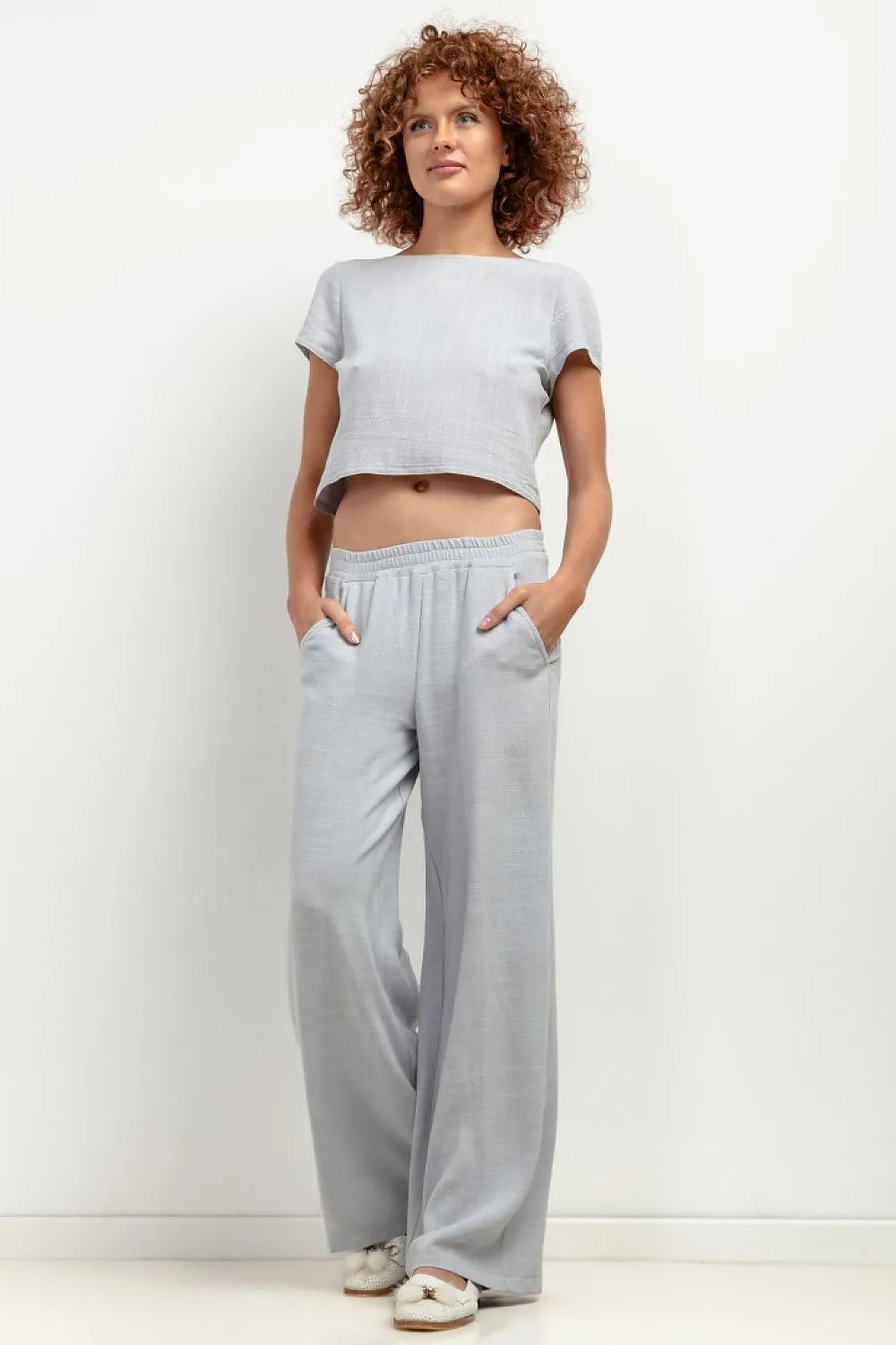 Elegant Wide Leg Linen Trousers