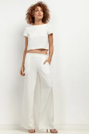 Elegant Wide Leg Linen Trousers