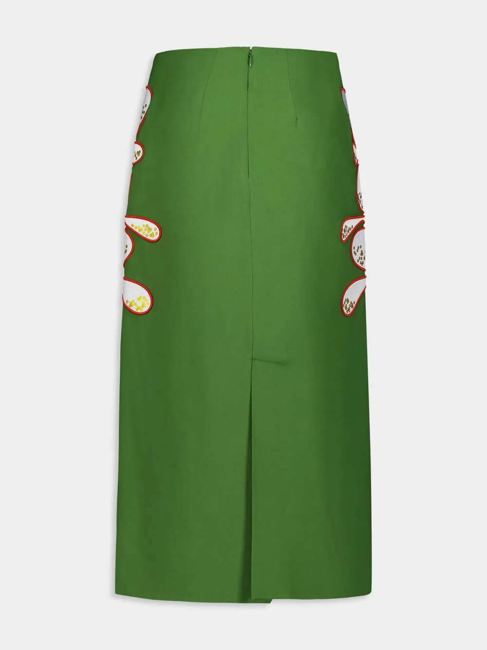Elizabeth Flowera Embroidered Pencil Skirt