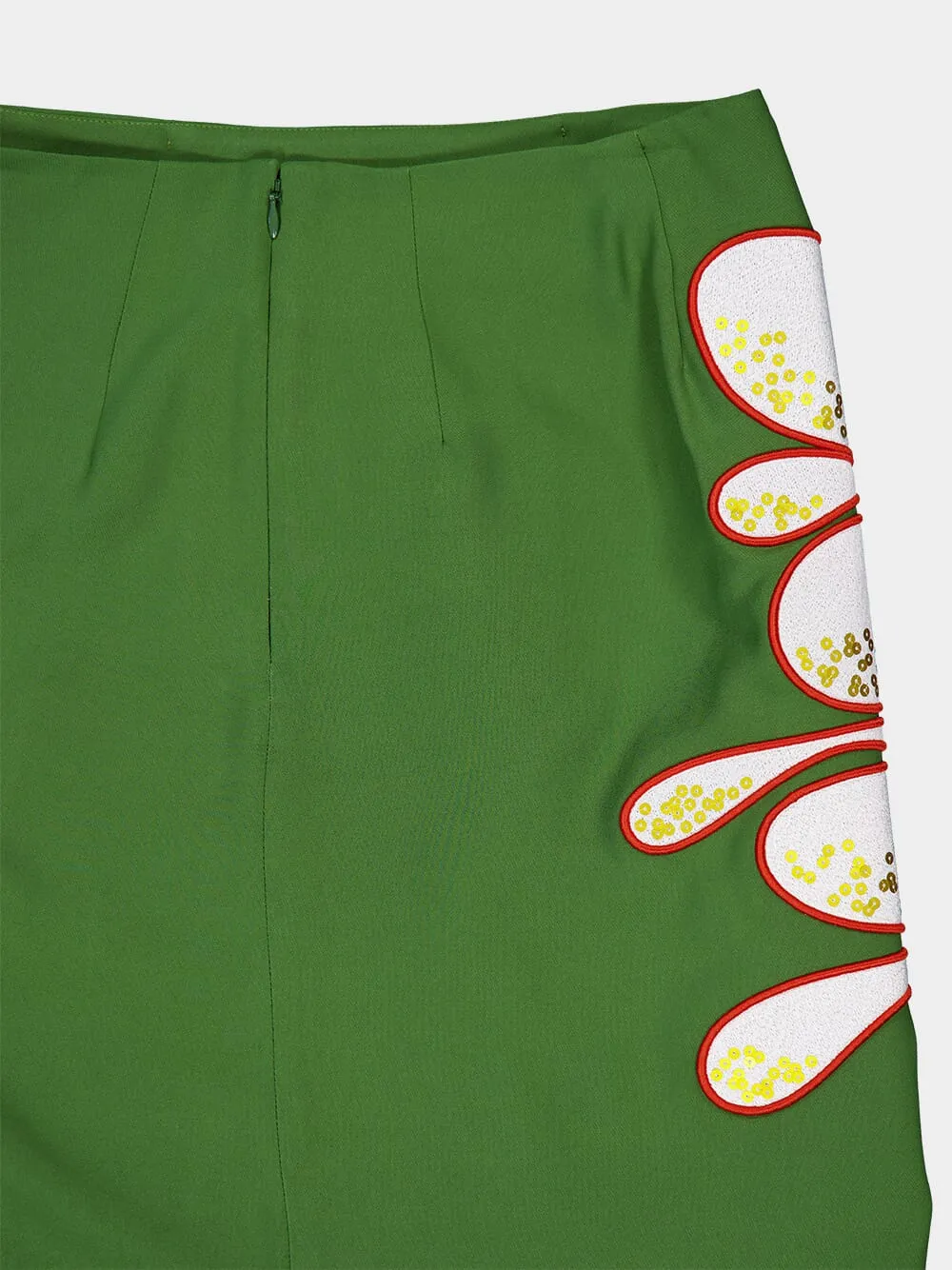 Elizabeth Flowera Embroidered Pencil Skirt