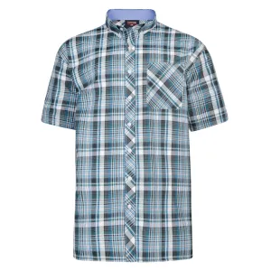Espionage Mens Classic Short Sleeve Check Button Down Collar Shirt (263)