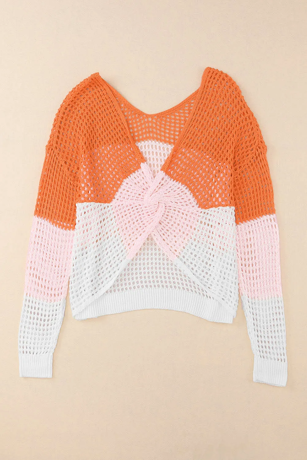 Eyelet Twisted Back Knit Top
