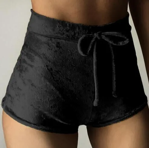 Fashion Women velvet Elastic shorts casual High waist sexy elegant skinny shorts Nigh Club Wear 70104
