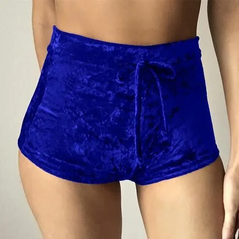 Fashion Women velvet Elastic shorts casual High waist sexy elegant skinny shorts Nigh Club Wear 70104