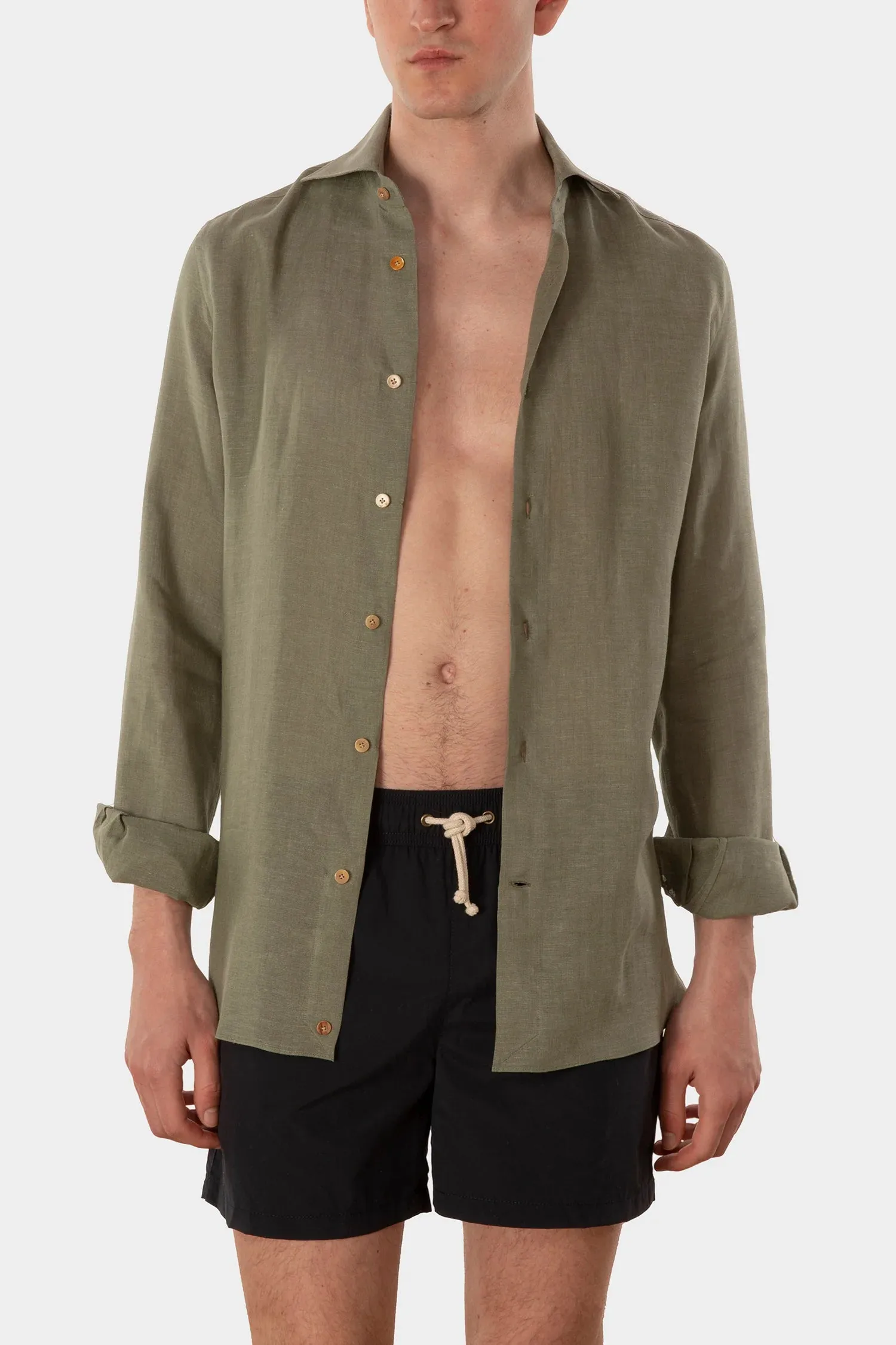 FINAL SALE: Elba Linen Shirt - Verde