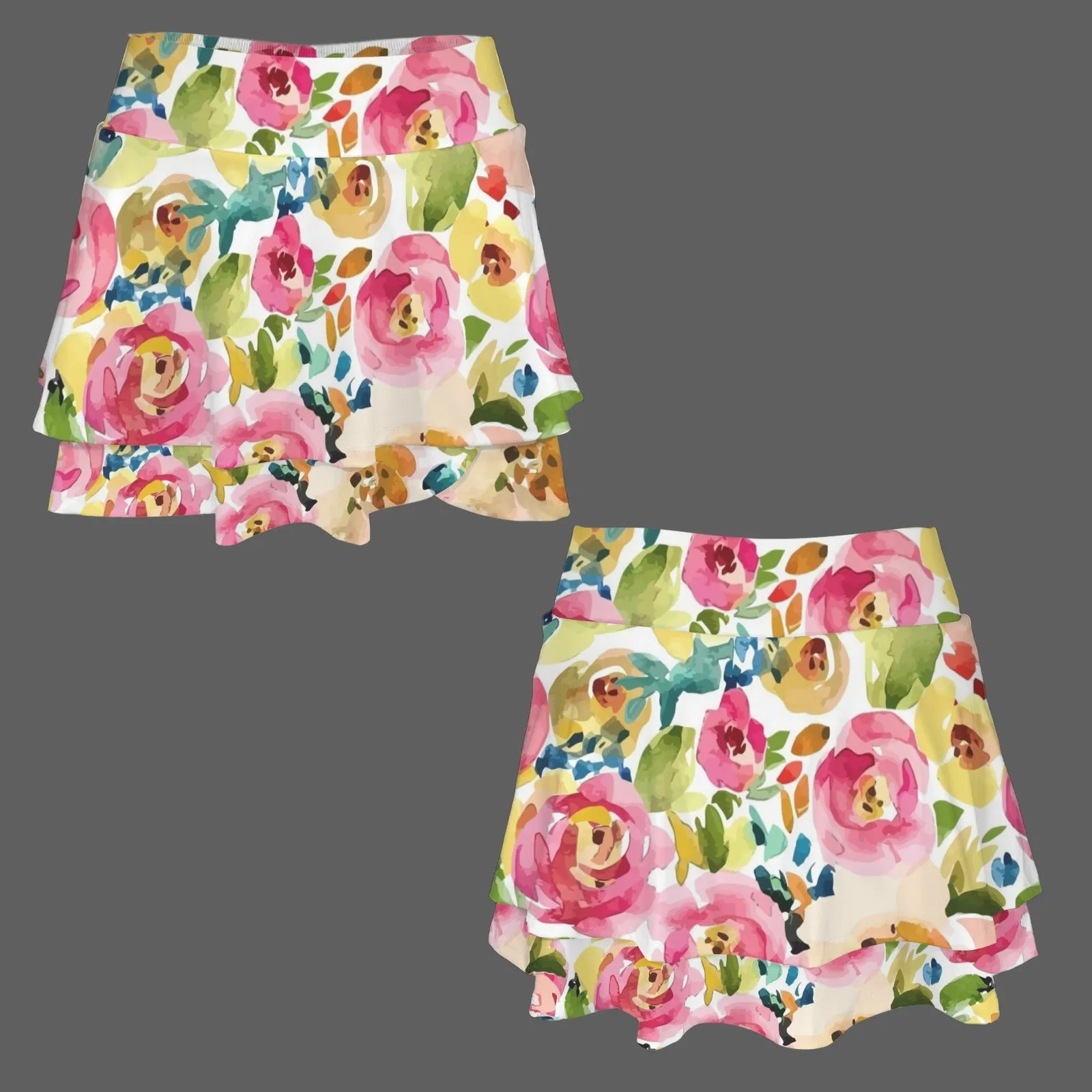 Floral Layered Mini Skort