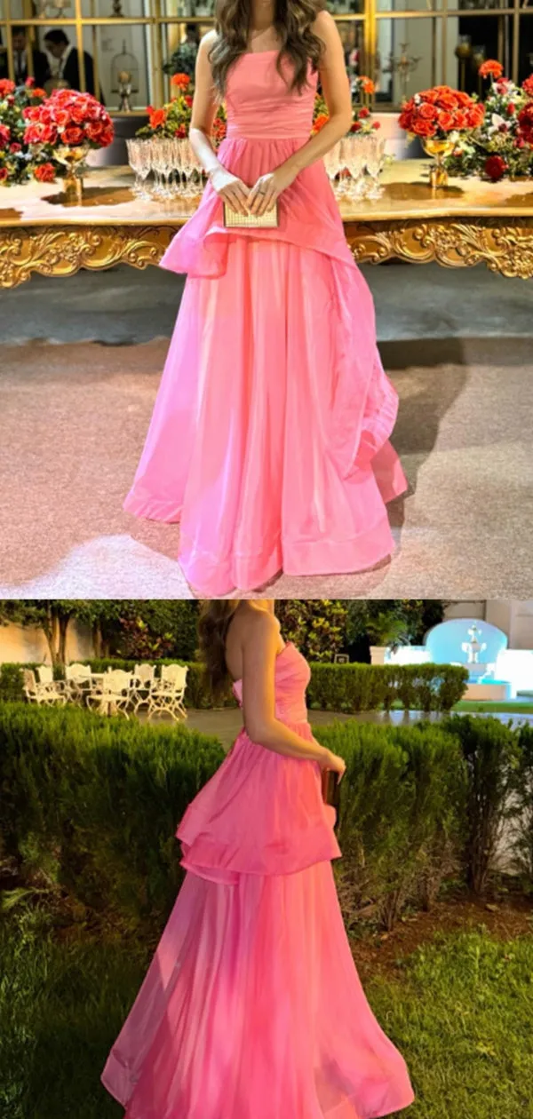 Formal Sweetheart Sleeveless A-line Tulle Long Evening Prom Dresses Online, OLP780
