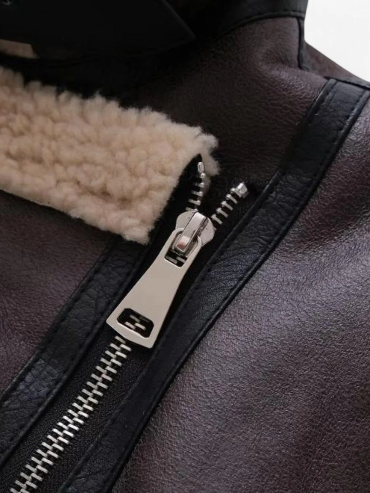 Foxes | Women's Motorcycle Jacket Warm Winter Coat with Belt