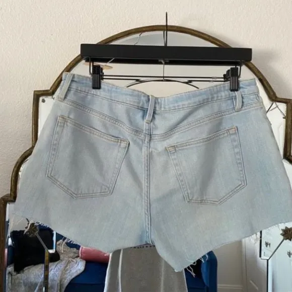 FRAME Denim light wash distressed shorts (NWT)