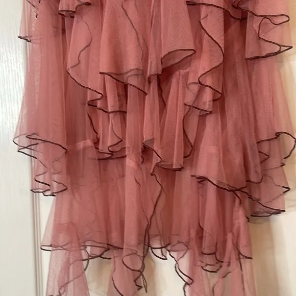 Free People One Godet Mesh Layered Half Slip Pink Dusty Rose Small