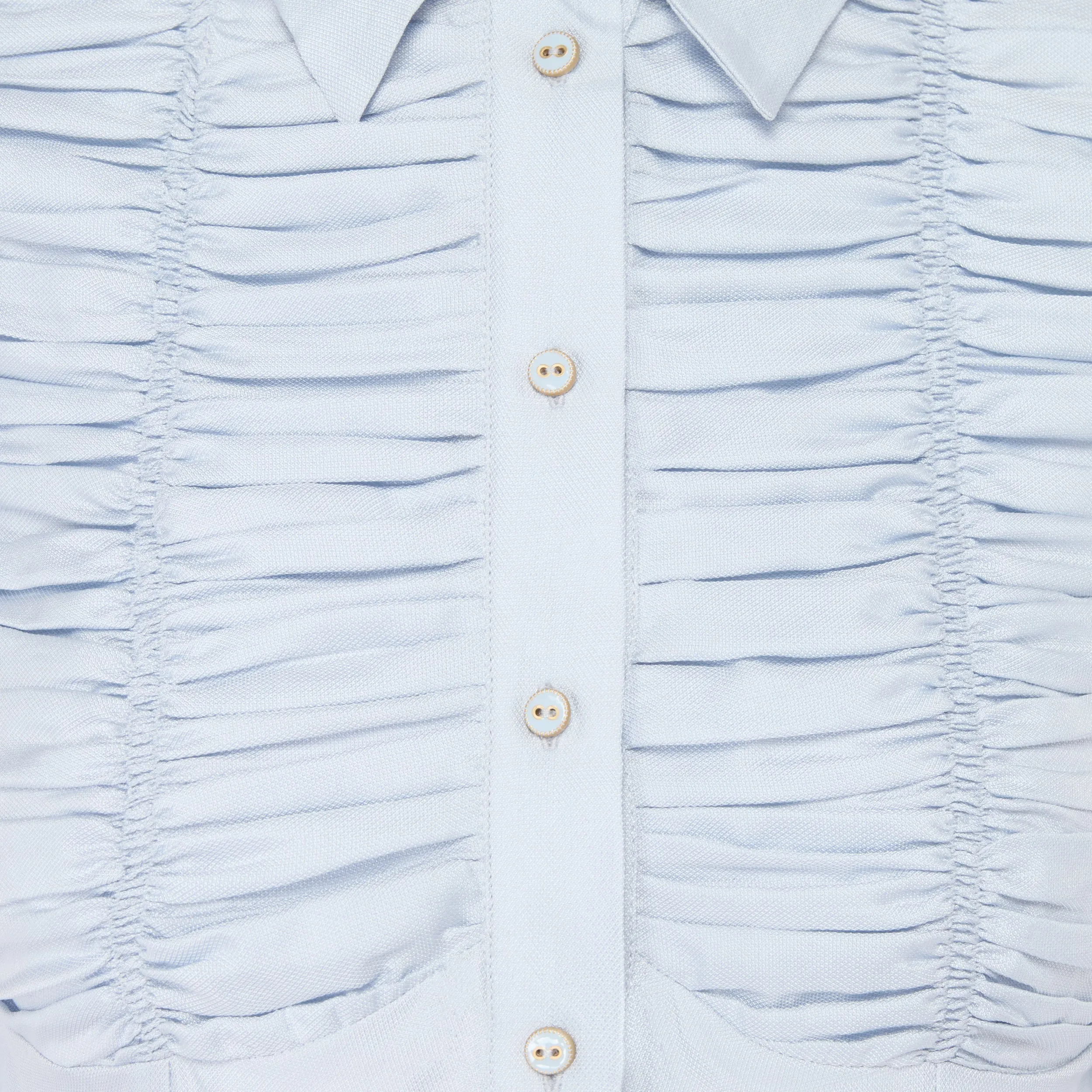 Gathered Long-Sleeve Silk Blouse (Try-on)
