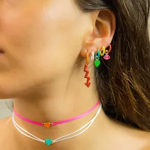 GAYA Joaillerie Red Enamel Hoops Pair