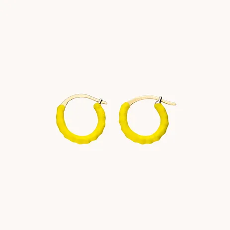 GAYA Joaillerie Yellow Enamel Hoops Pair