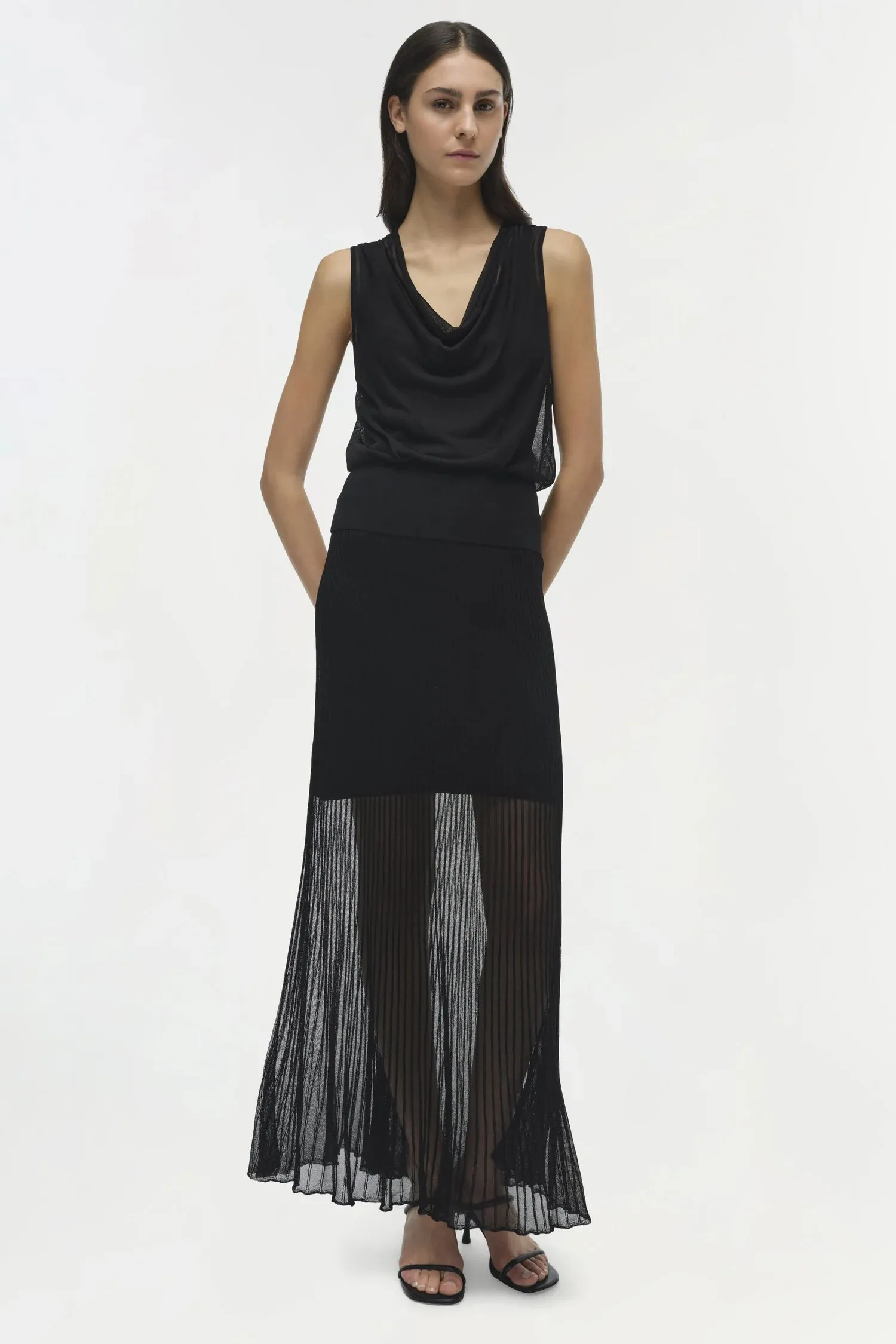 Gennie Knit Midi Skirt - Black