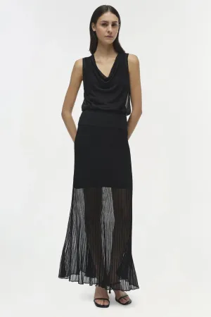 Gennie Knit Midi Skirt - Black