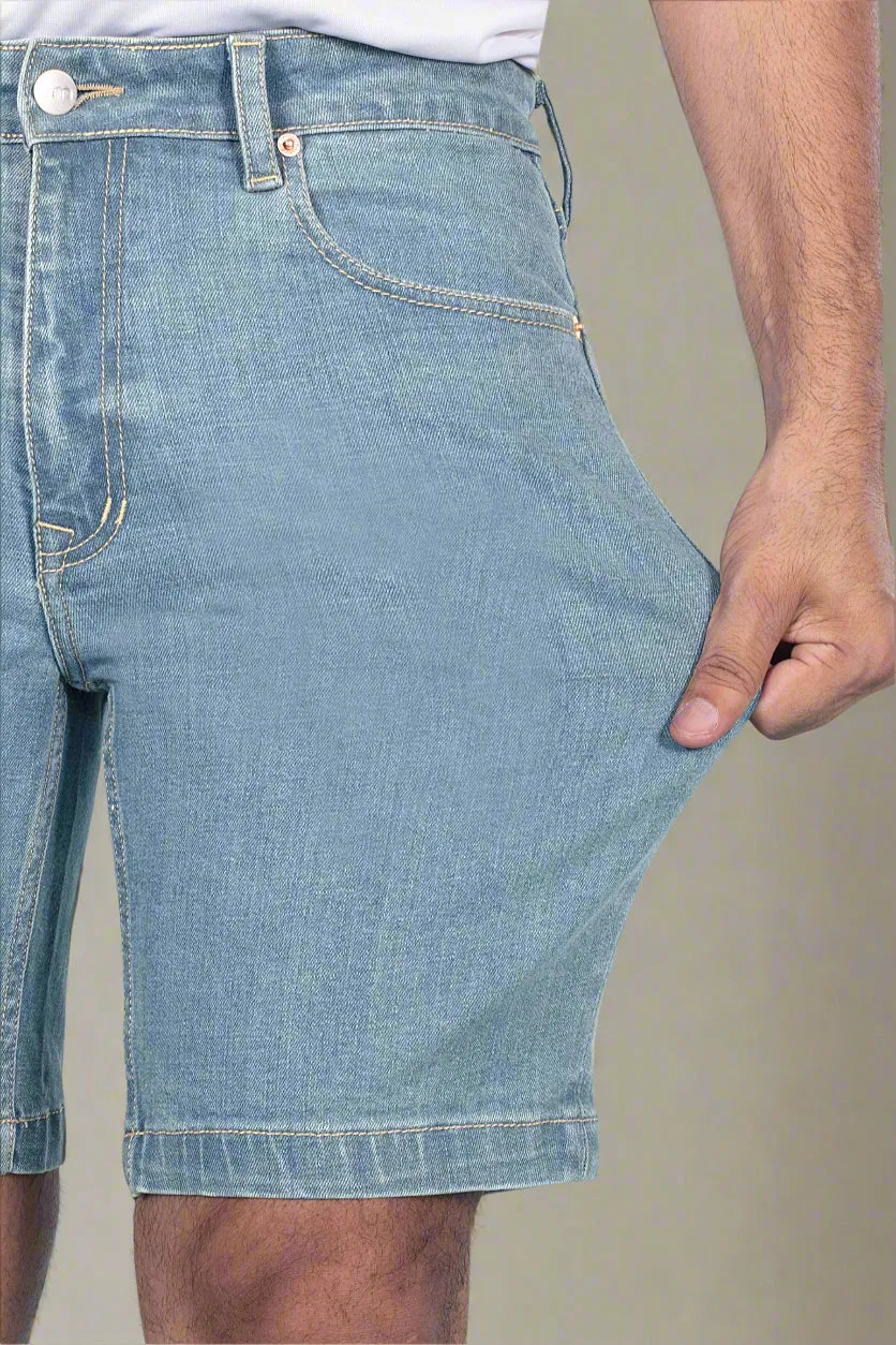 Glacier Blue Denim Shorts