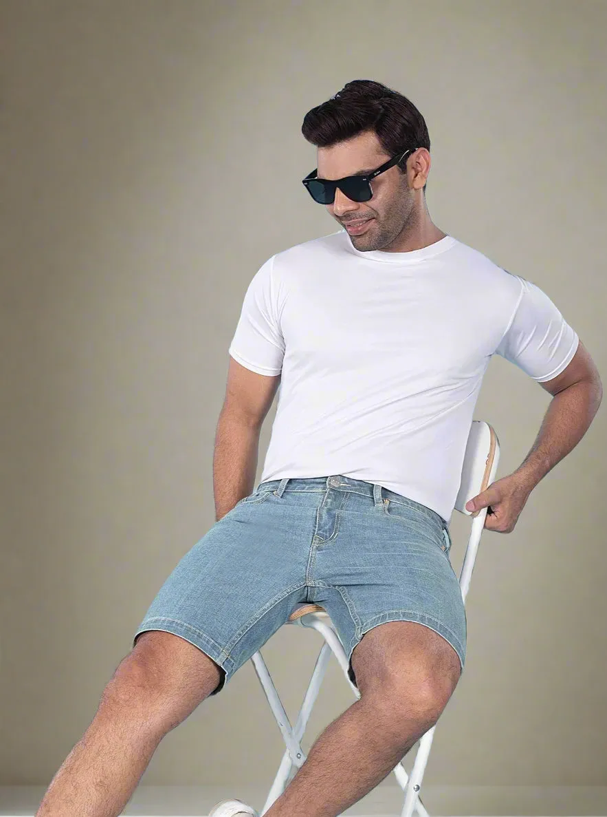 Glacier Blue Denim Shorts