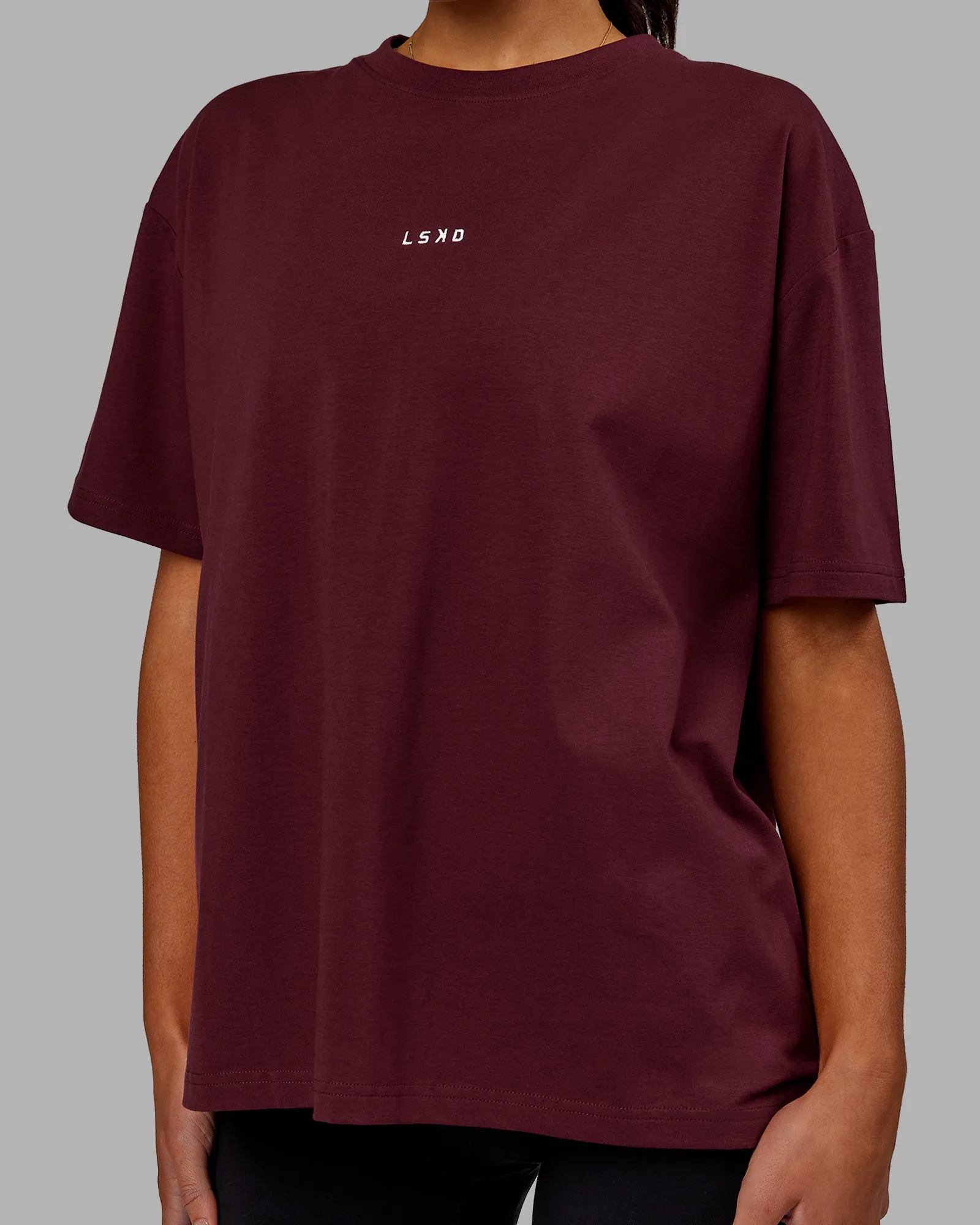 Go-To FLXCotton Oversized Tee - Dark Cherry