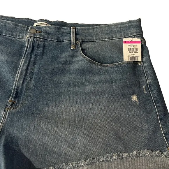GOOD AMERICAN Good Curve Baggy Denim Shorts Blue466 Size 24