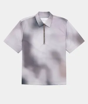 Half Zip Shirt - Grey AOP