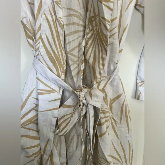 Haven Well Within Organic Cotton Linen Palm Print Robe