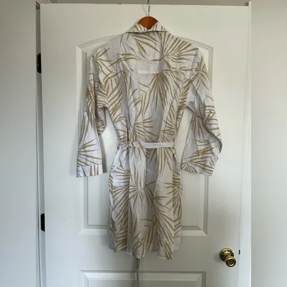 Haven Well Within Organic Cotton Linen Palm Print Robe