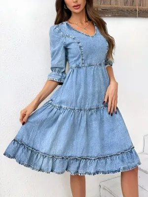 Hermine | Elegant summer denim dress