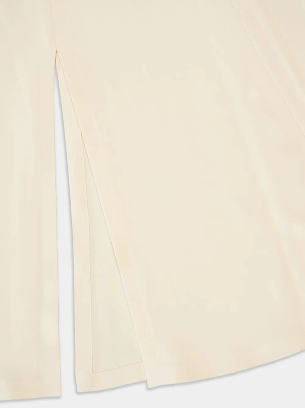 High-Waisted Front-Slit Midi Skirt