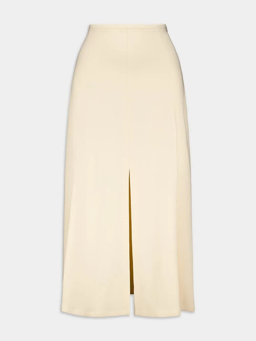 High-Waisted Front-Slit Midi Skirt