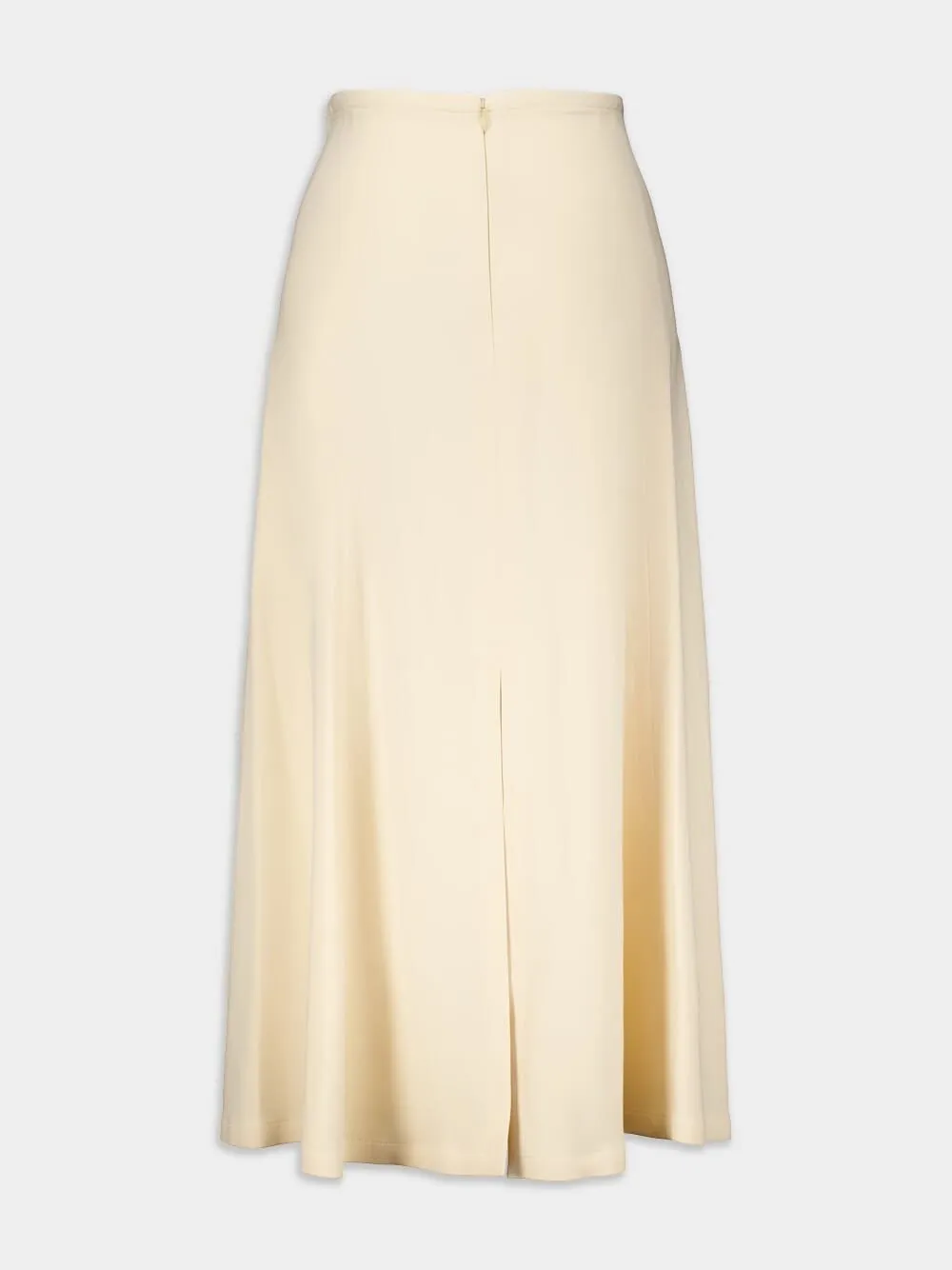 High-Waisted Front-Slit Midi Skirt