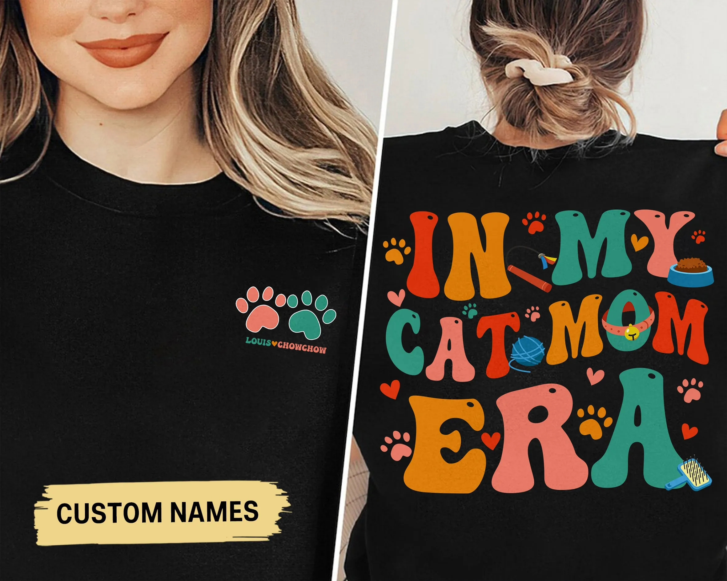 In My Cat Mom Era Sweatshirt, Custom Cat Name Shirt, Cat Mom Shirt Gifts, Cat Lover Gift, Cat Mom Gift, Crazy Cat Lady, Cat Mama Shirt