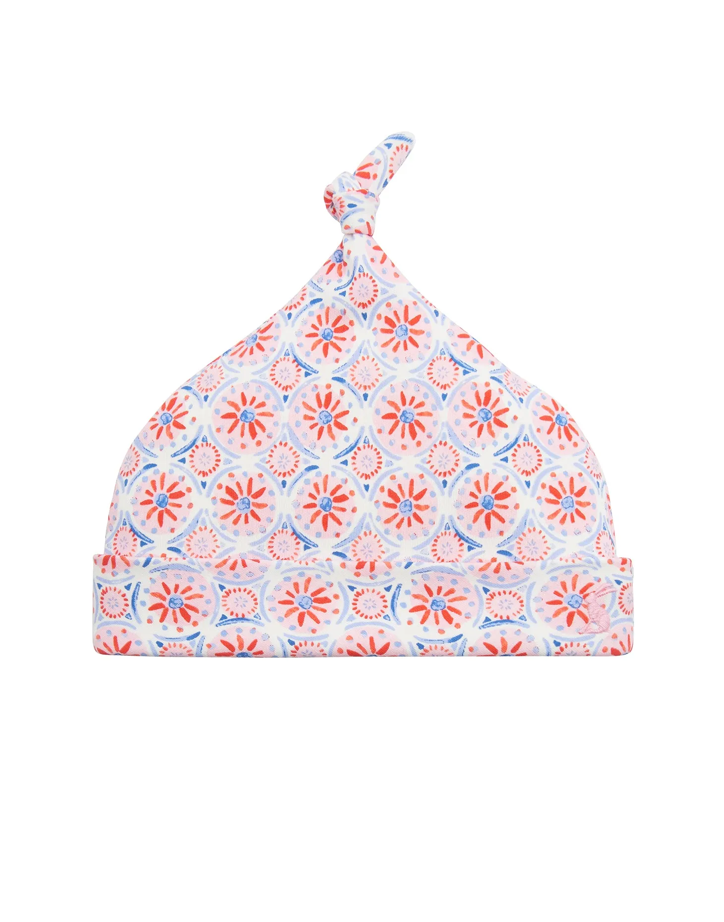 Joules Single Knot Baby Hat - Cream Summer Mosaic